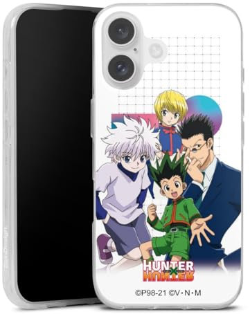 Silikon Hülle kompatibel mit Apple iPhone 16 Case transparent Handyhülle Hunter x Hunter Offizielles Lizenzprodukt Fanartikel