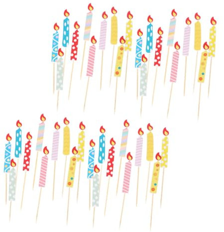 ORFOFE 40pcs Candles for Birthday Cake Decorations Safe and Reliable Party Props for Weddings and Festivals Easy to Use and Vivid Design