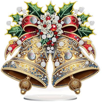 Starnearby DIY Diamond Painting Weihnachten Tisch Deko, 5D Diamant Painting Weihnachten Neu, Diamond Painting Winter Stehend Kunst Set für Anfänger Hausgeschenk Deko (Glocke)