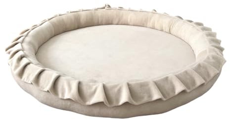Monio for Kids Creme Babynest aus Velvet mit abnehmbarem Baumwollbezug 105 cm Waschbar Sicherer und Komfortabler Schlafplatz für Babys