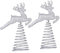 Garneck 2st Weihnachtselch Weihnachts-Rentier-baumspitze Goldene Baumspitze Rentier-weihnachtsverzierung Hirsch Weihnachtsbaumspitze Rentier-weihnachtsschmuck Silver Schmiedeeisen