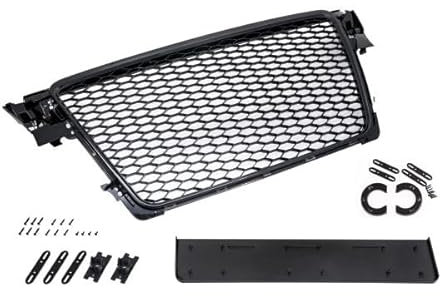 Kühlergrill Frontgrill Wabengrill kompatibel mit A4 B8 8K Grill ohne Emblem Schwarz Glanz