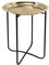 Riess Ambiente Runder Beistelltisch Casablanca - 50cm - Messing Gold schwarz - Tablett abnehmbar klappbar
