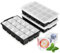 3 Pack Silicone Ice Cube Trays, Easy Release 45 Square Ice Trays for Cocktail Whisky, Stackable Ice Cube Maker for Freezer with Leak Proof Removable Lid