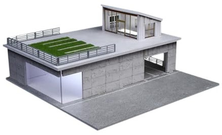 MERIGLARE 1/64 Parkplatz Displaykoffer, mit Lichtern Stiecast Car Garage Home Decor