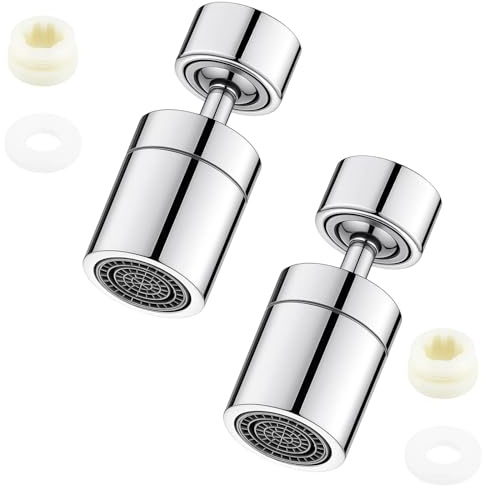 360° Wasserhahn Aufsatz Schwenkbar, 2 Stück Mit Dichtungen, M22 - FM20, M22 - M20, M22 - M22, M22 - FM24, M22 - M24, Für Küche Und Bad, Ideal Zum Geschirrspülen Und Wasser Sparen