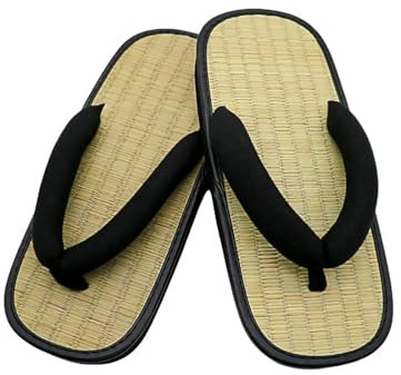 Dasongff Sandales Japonaises Traditionnelles Zori en Paille de Riz Slippers Japonais Zouri Classique Tong Flow de Type Japonais avec Semelle Intérieure en Tatami Goza