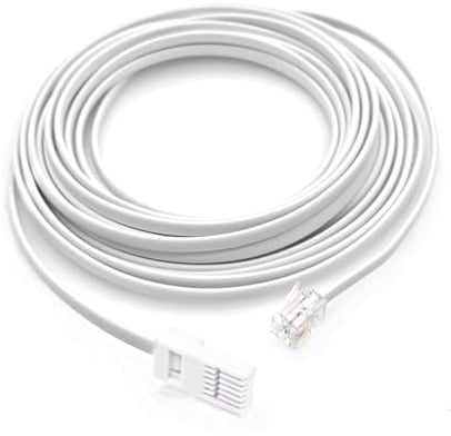 JZK 5M High-Speed BT to RJ11 Telephone Cable - UK Standard Broadband Extension Lead for Landline, ADSL Router, Modem, Fax, Sky Box & Virgin Media (2-Wire 6P2C Flat Cable)