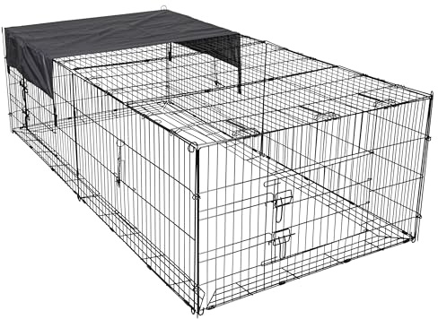 Kerbl Pet Utomhushölje Nala Med Rymningsskydd, 200 X 100 X 60 Cm, Galvaniserad Metall 3.2 Cm, Med Överdrag, Utomhushu, Frigående, Motionsutrymme Område, Kaniner, Harar