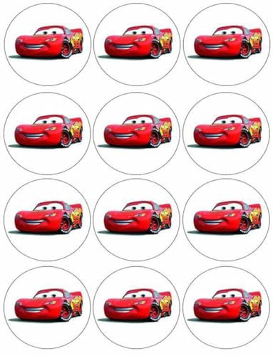 Torten Deko Shop The Cars Cupcake, Muffinaufleger - Kuchen aufleger Cup Cake Zuckerbild Kuchenplatte Oblate