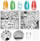 Whaline Christmas Nail Art Plates Santa Reindeer Snowflake Image Stamp Templates Stamping Kit - 6 Manicure Stencils Tool Set with 1 Polish Stamper and 1 Scraper by Salon Designs