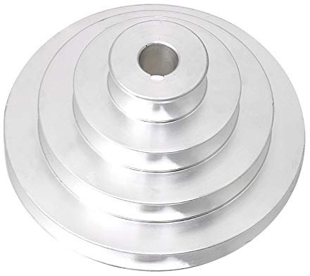 BQLZR 41 mm bis 130 mm Außendurchmesser, 16 mm Bohrung, Aluminium, 4-stufige Riemenscheibe für Keilriemen, Zahnriemen vom Typ A