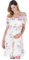 Huixin Robe De Maternité pour Femme Robes D Robe Vêtements Allaitement De Grossesse Épaule À L Épaule Motif Floral en Mousseline De Soie Robe D Été pour Femme Enceinte (Color : Blanc, Size : S)