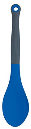 Colourworks CWBRSPOONBLU Silicone Cooking with Built-in Measuring Spoon, Blueberry, 29 cm