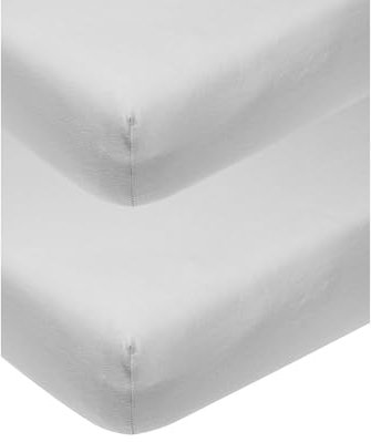 Meyco 565205 Jersey Spannbettlaken 2-Pack Baby Bett 100% Baumwolle 70x140/150 cm Hellgrau