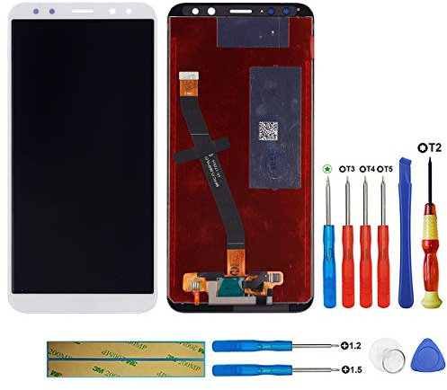 swark Pantalla LCD compatible con Huawei Mate 10 Lite, digitalizador, cristal de montaje + herramientas (blanco sin marco)
