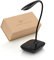 Auraglow Wireless Rechargeable Flexible Adjustable Gooseneck LED Desk Lamp, Touch Control Dimmable Reading Light for Home, Office, Work and Study - Black - 1 Pack