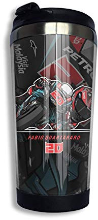 Hdadwy Fabi-O Quartara-Ro Moto Gp Tasse De Voyage Personnalisée Gobelet À Café Doublé En Acier Inoxydable Double Paroi Gobelet De Voyage Isolé Sous Vide Pour Noël Anniversaire Bureau À Domicile