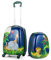 RELAX4LIFE Set de Valise Enfant à roulettes 16’’ et Sac à Dos 12’’ en ABS, Bagage Trolley Enfant pour Voyage, École, Jardin d’Enfant, Éléphant Coloré/Poulain Rose (Zoo Bleu)