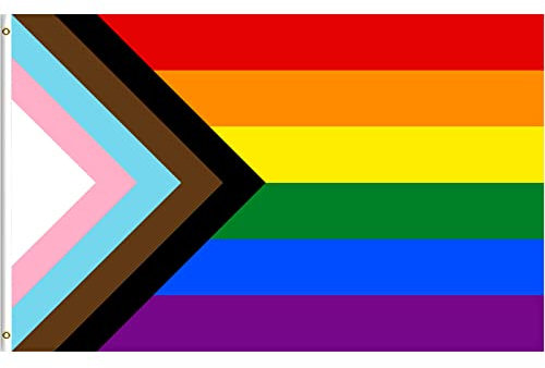 Bandiera arcobaleno, bandiera LGBT, Rainbow Flag, Pride Flag, 150 x 90 cm, multicolore per interni ed esterni, bandiera arcobaleno, resistente al Weatherproof Gay Pride Flag con occhi in ottone