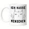 Hey!Print Ich hasse Menschen Tasse Lustig Katze unhöflich Spruch Cat Katzenliebhaber Geschenk Kollege Kollegin Büro-Tasse