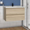 Aica Sanitär Waschtisch mit Unterschrank 80 cm Badmöbel Set Waschbecken mit Unterschrank Eiche Matt Softclose