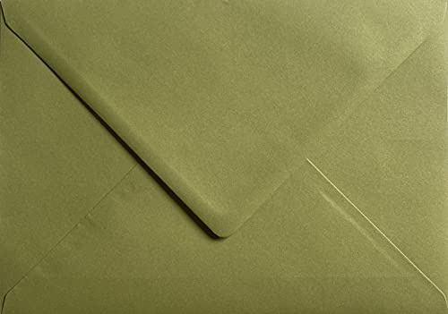 Craft21 Olive Green Envelopes 5'' x 7'' / 133mm x 184mm Coloured Envelopes Great for Greeting Cards, Wedding Invitations, Crafts, Business/Office - Pack of 50 Envelopes(Olive Green) (133-ALL-50)