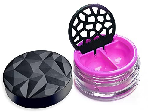 Lensbix Kontaktlinsenbehälter Geometric. Erwachsenes Accessoire mit futuristischem 3D Deckeldesign. Das stilvolle Geschenk für alle die gerne Linsen tragen. (No28 pink)