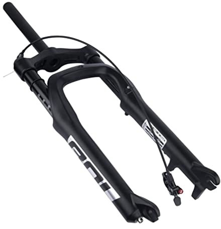 Forcella Fat Bike 20 Pollici Forcella Ammortizzata Ad Aria Corsa 115 Mm 28,6 Mm Forcella Anteriore Dritta Manuale/blocco Remoto For Pneumatici Da 4,0 Pollici Snow Beach E-Bike ( Color : Black Remote )