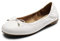 DREAM PAIRS Femmes Ballerines Chaussures Classiques Ballerines Plates Femmes Élégantes avec Lacets Boucle Blanc 40 (EUR) SDFA2310W-E