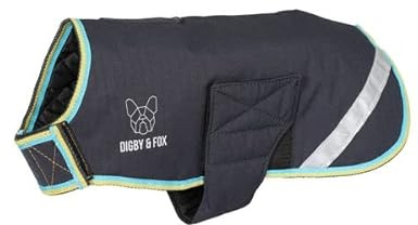 Shires Digby & Fox Waterproof Dog Coat, Gray, Size: XXX-Small
