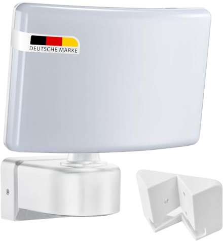 max K O M F O R T LED Fluter Strahler 30W weiß schwenkbar | Eckmontage neutralweiß 4000K IP65 | Wand-leuchte Wandlampe Flurleuchte modern SUN2200A