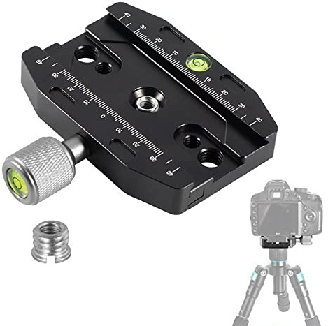 bowarepro Schnellwechselplatte Klemme Ersatz für Arca Swiss 70 mm, Universal Clamp Adapter QR-70 Quick Release Clamp Arca Swiss