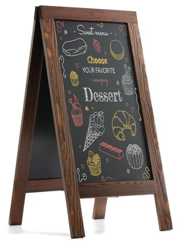 DAHAPYBOO Sandwich Board 40x20 Solid Pine Wood Rustic Brown