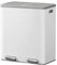 EVRE 60 L Kitchen Waste Rubbish Recycling Soft Close Bin 2 x 30 Litre Double Compartment Separation with Removable Plastic Buckets, Odour Seal, Smudge & Fingerprint Resistant (White)