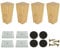 VIDETOL 4 Pack 10cm Wooden Furniture Legs, Nature Solid Wooden Sofa Legs, Replacement Wood Table Leg with Mounting Plate & Screws for Cabinet, Bed, Chair, Sofa, Dresser Table and TV Stand