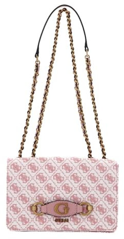 GUESS Umhängetasche Izzy Convertible Crossbody Flap Salmon Logo rosa