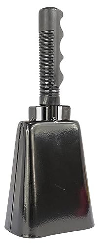 Kuhglocke mit Griff, Metall-Kuhglocken, Geräuschmacher, kupferfarben, große Hand-Kuhglocke, Alarm, Jubelglocke für Sport, Schule, Spiele, Veranstaltungen, Bauernhof Event-Armbänder 1000 (A, One Size)