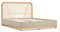 Japandi Doppelbett 140x200 cm - mit Bettkasten Stauraum & Lattenrost - Kopfteil aus Rattan - Skandinavisches & Japanisches Design fürs Schlafzimmer - Rahmen aus Holz