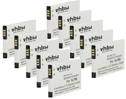 vhbw 10x Akku Ersatz für Siemens V30145-K1310-X445 für schnurlos Festnetz Telefon (950 mAh, 3,7 V, Li-Ion)