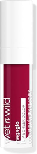 Wet n Wild Mega Glo Lip & Cheek Color, Tinte de Labios y Mejillas con Acabado Mate Suave, Fórmula Ligera y Construible para un Rubor de Aspecto Natural, Berry Truth