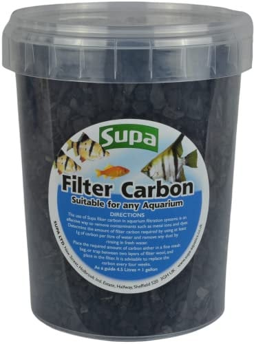 Supa Filter Carbon 1 Litre Bucket, Suitable for Aquariums/Fish Tanks And Koi Fish Pond Filters, Improves Water Clarity By Removing Contaminants.