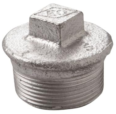10 Stück - ATUSA Stopfen Nr.290 in 1 1/2 aus Temperguss, verzinkt - robuster Stopfen zum dichten Verschließen von anderen Gewindefittings - Gewinde: ISO7-1 (Typ R/Rp)