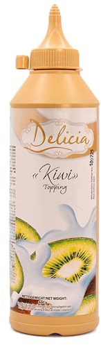 Kiwi Dessertsauce | Verführerischer Topping in einer 600g - Flasche | Delicia Dessertsoße - Vielseitige Verwendung - Entfalten Sie Ihre Kreativität