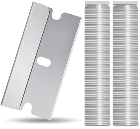 Phantasy® 100 Stück Ceranfeldschaber Klingen, Ceranfeld Kratzer Kingen für Schaber, 39mm x 19mm Ersatzklingen Feuchtigkeits und Rostschutz, Premium Stahl Kohlenstoff für Glaskeramik Kochfeld Schaber