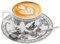 200 ml tazza di caffè in ceramica, tazza cappuccino set con piattini, tazza di ceramica fatta a mano extra spessa parete moderna tè tazza di caffè set lavastoviglie sicuro, regalo per l'ufficio e la c