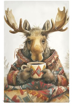 RPLIFE Geschirrtücher mit niedlichem Elch, 71,1 x 45,7 cm, dekoratives Set, Sommer-Küchentücher