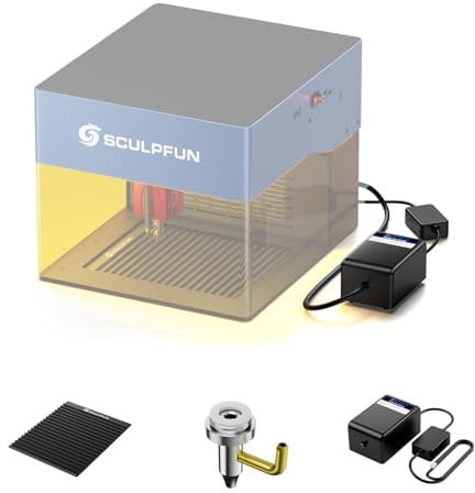 SCULPFUN iCube Air Assist y Panel de Panal, Bomba de Aire para máquina de Grabado láser iCube 3W / iCube Pro 5W / iCube Pro MAX 10W, Accesorios iCube Grabador láser
