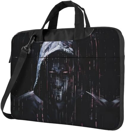 Hacker Era Laptoptasche mit Aufdruck – stilvolle Kuriertasche und Laptoptasche für Damen und Herren mit Schultergurt, Schwarz, 13 inch