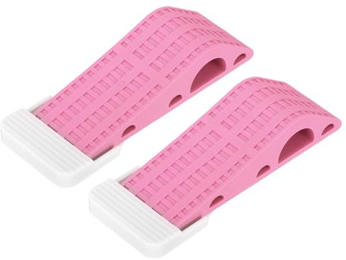 sourcing map 2 Pcs Door Stoppers for Bottom of Door, 25mm/0.98 Inch Door Stops, Rubber Door Stopper Wedge Anti Slip, Window Stopper Door Stackable, Pink